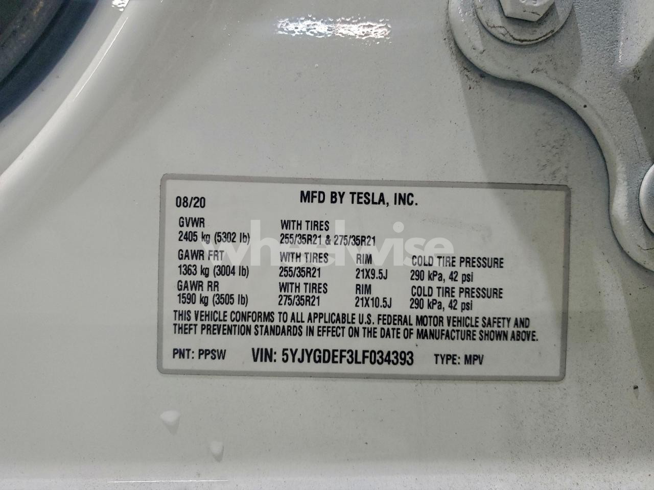 Photo 14 of 2020 TESLA MODEL Y (VIN 5YJYGDEF3LF034393)