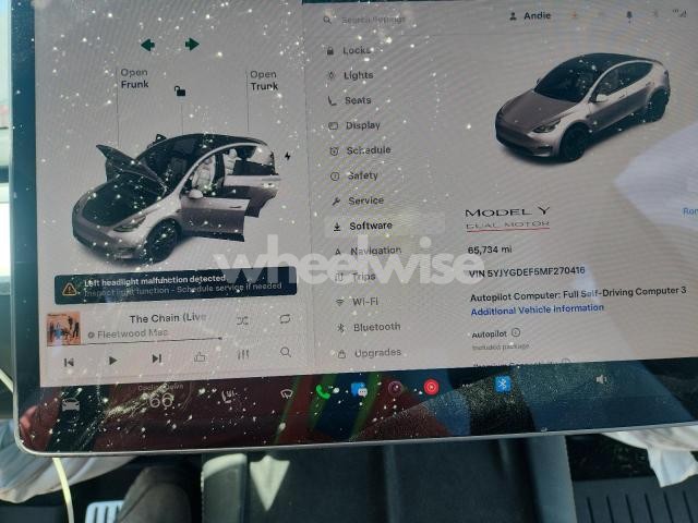 Photo 2 of 2021 TESLA MODEL Y (VIN 5YJYGDEF5MF270416)