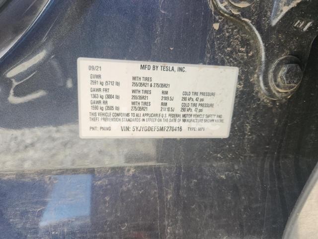 Photo 6 of 2021 TESLA MODEL Y (VIN 5YJYGDEF5MF270416)