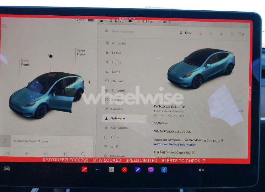 Photo 7 of 2020 Tesla Model Y LONG RANGE DUAL MOTOR ALL-WHEEL DRIVE/PERFORMANCE DUAL MOTOR ALL-WHEEL DRIVE (VIN 5YJYGDEF7LF000795)