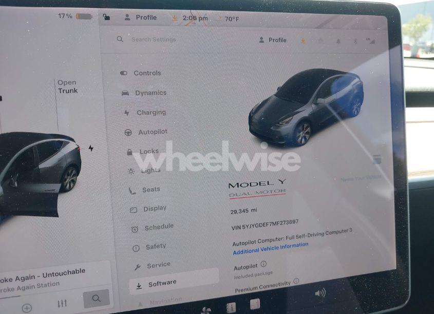 Photo 7 of 2021 Tesla Model Y PERFORMANCE DUAL MOTOR ALL-WHEEL DRIVE (VIN 5YJYGDEF7MF273897)