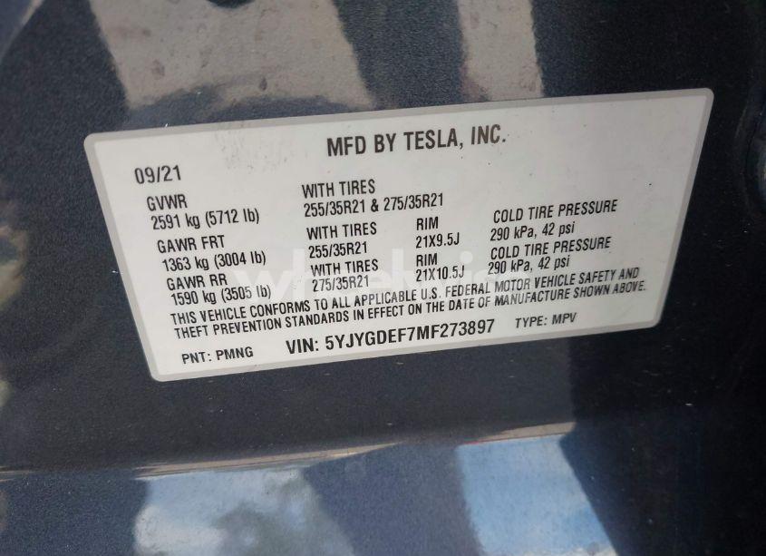 Photo 9 of 2021 Tesla Model Y PERFORMANCE DUAL MOTOR ALL-WHEEL DRIVE (VIN 5YJYGDEF7MF273897)