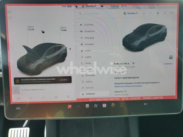 Photo 4 of 2021 TESLA MODEL Y (VIN 5YJYGDEF8MF258793)