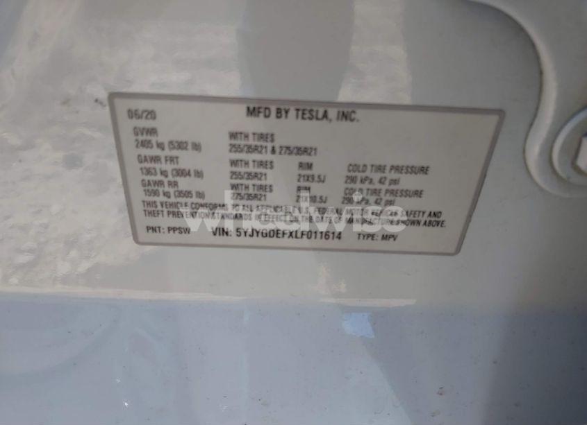 Photo 9 of 2020 Tesla Model Y LONG RANGE DUAL MOTOR ALL-WHEEL DRIVE/PERFORMANCE DUAL MOTOR ALL-WHEEL DRIVE (VIN 5YJYGDEFXLF011614)