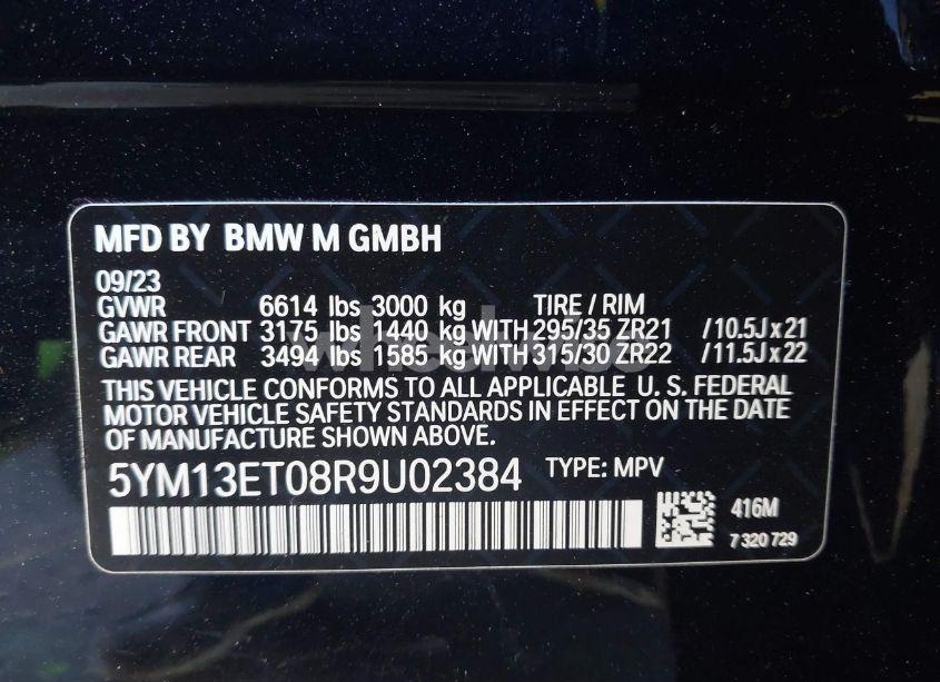 Photo 9 of 2024 Bmw X5 M (VIN 5YM13ET08R9U02384)