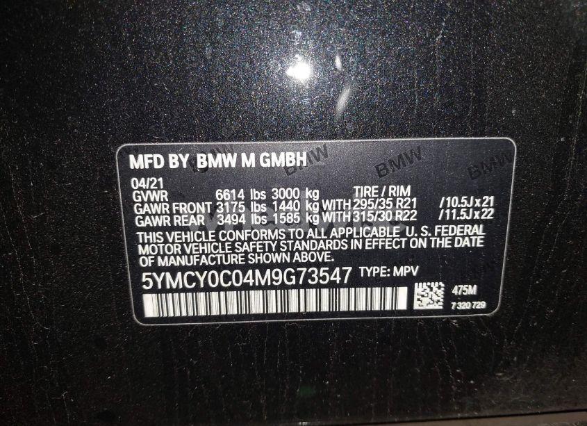 Photo 9 of 2021 Bmw X6 M (VIN 5YMCY0C04M9G73547)