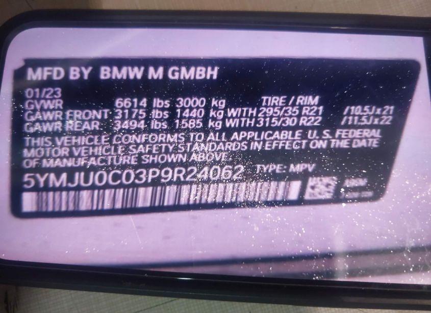 Photo 9 of 2023 Bmw X5 M (VIN 5YMJU0C03P9R24062)