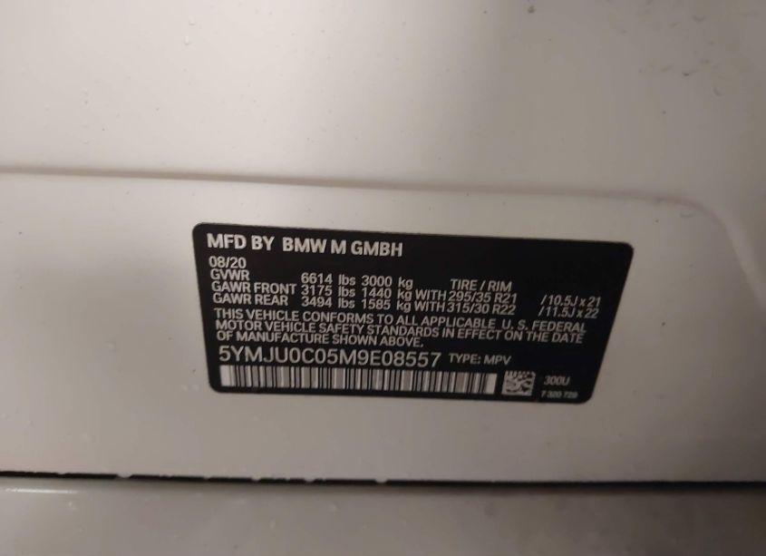 Photo 9 of 2021 Bmw X5 M (VIN 5YMJU0C05M9E08557)
