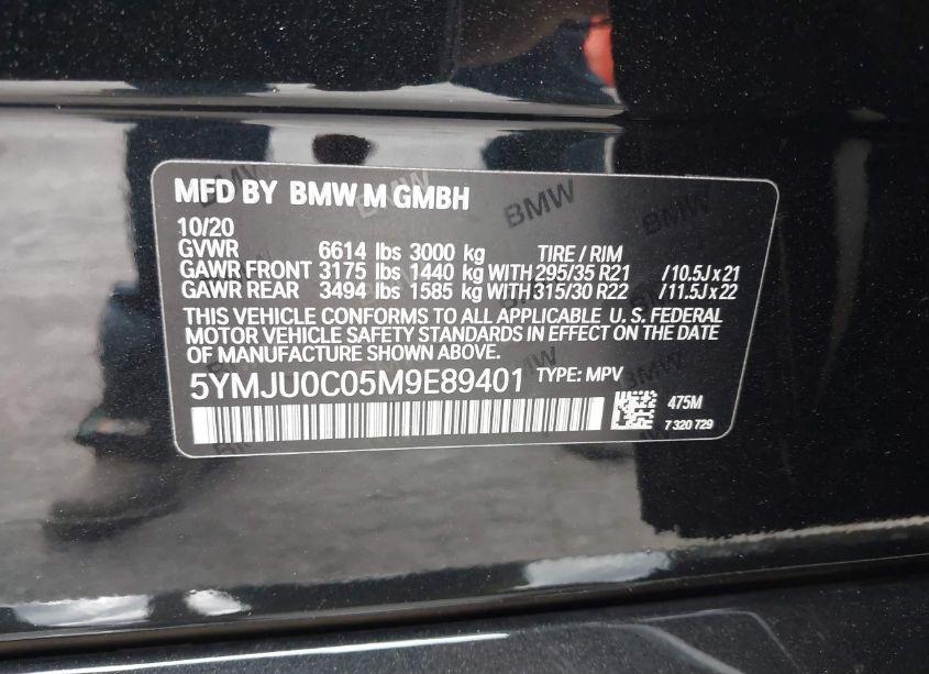 Photo 9 of 2021 Bmw X5 M (VIN 5YMJU0C05M9E89401)