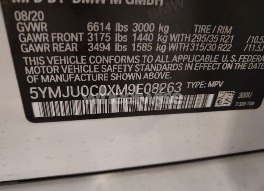 Photo 9 of 2021 Bmw X5 M (VIN 5YMJU0C0XM9E08263)