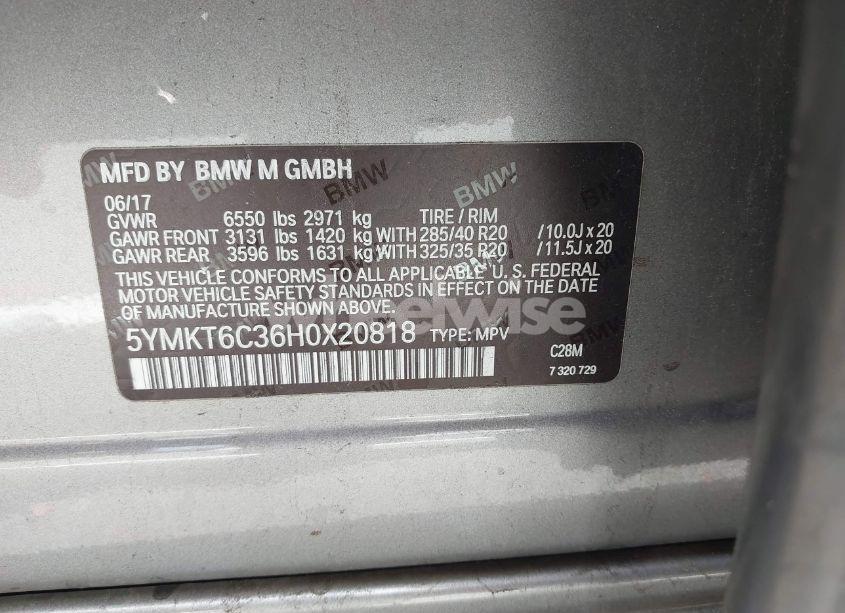 Photo 9 of 2017 Bmw X5 M (VIN 5YMKT6C36H0X20818)