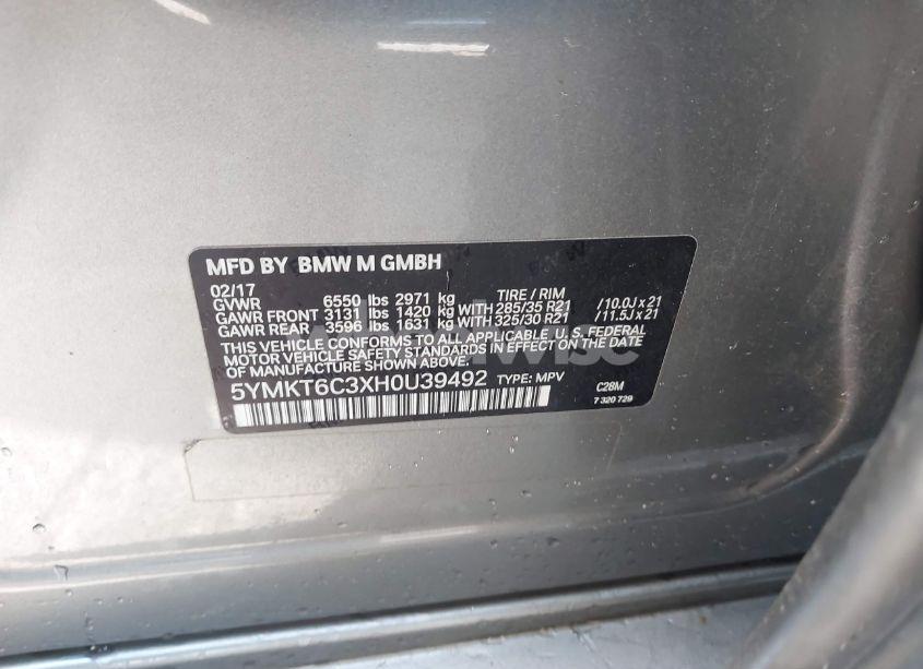 Photo 9 of 2017 Bmw X5 M (VIN 5YMKT6C3XH0U39492)