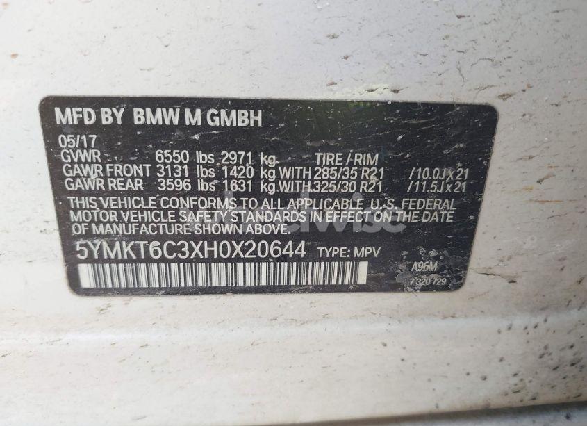 Photo 9 of 2017 Bmw X5 M (VIN 5YMKT6C3XH0X20644)