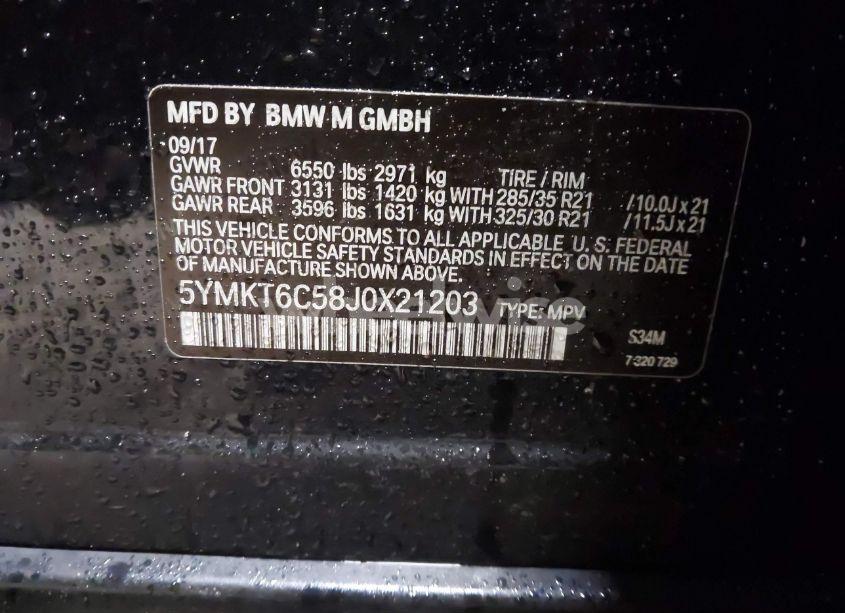 Photo 9 of 2018 Bmw X5 M (VIN 5YMKT6C58J0X21203)