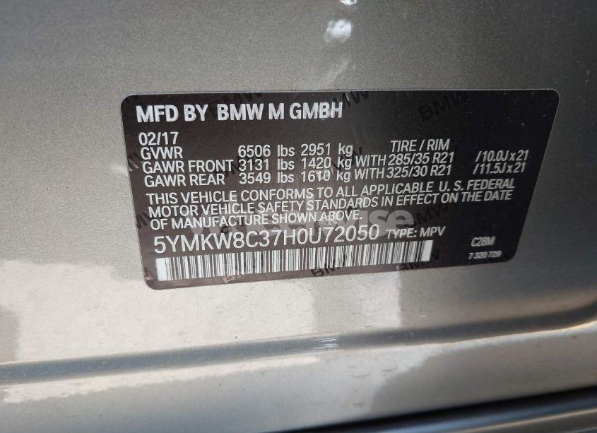 Photo 9 of 2017 Bmw X6 M (VIN 5YMKW8C37H0U72050)