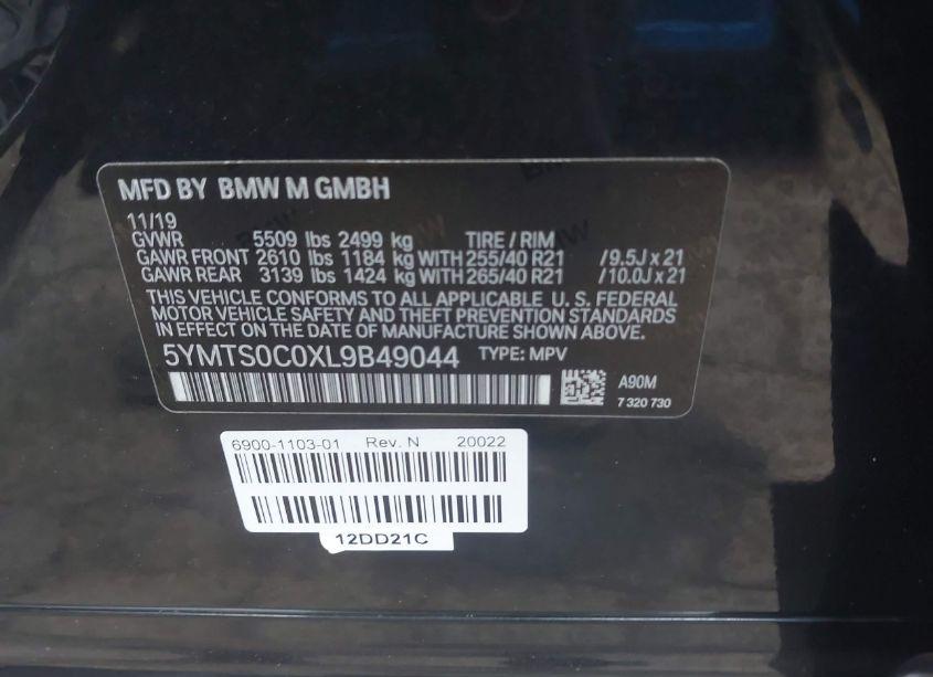 Photo 9 of 2020 Bmw X3 M COMPETITION (VIN 5YMTS0C0XL9B49044)