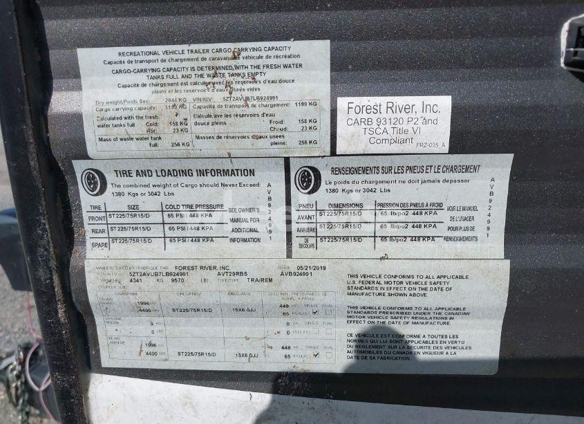 Photo 9 of 2020 Avenger Travel TRAILER (VIN 5ZT2AVUB7LB924991)