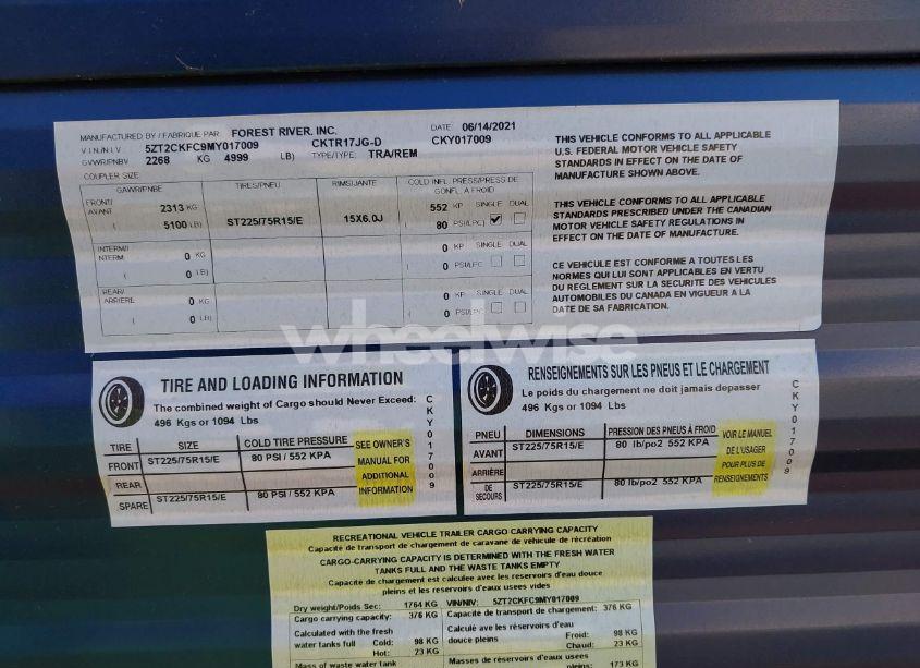 Photo 9 of 2021 Forest River WOLF PUP (VIN 5ZT2CKFC9MY017009)