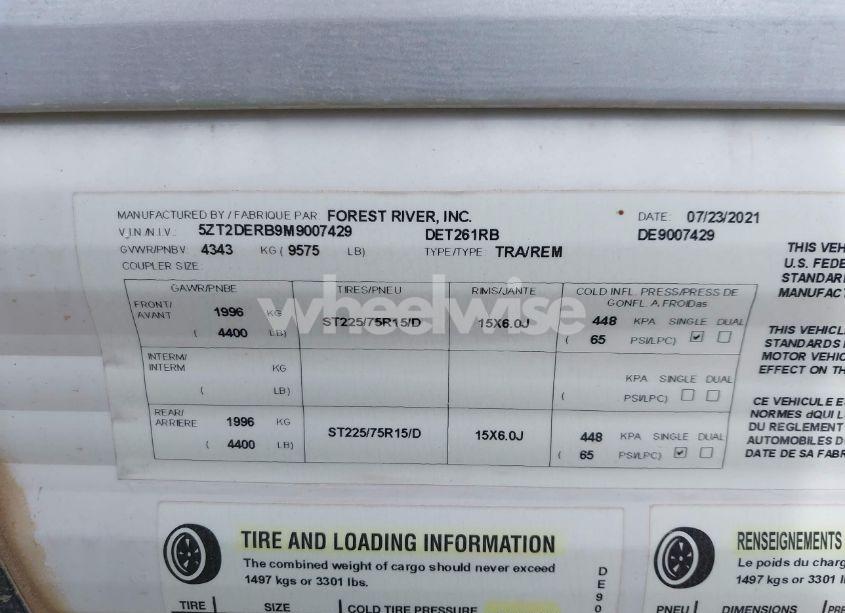 Photo 9 of 2021 East To WEST-DELLA T 261RB (VIN 5ZT2DERB9M9007429)