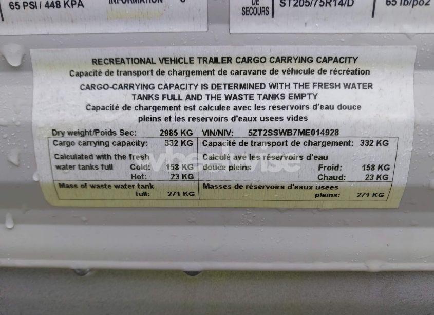 Photo 9 of 2021 Forest River SHASTA 310K (VIN 5ZT2SSWB7ME014928)