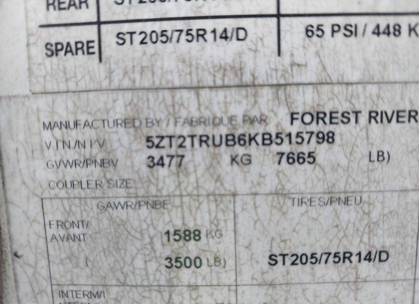 Photo 9 of 2019 Tracer M290bh TRAVEL TRAILER (VIN 5ZT2TRUB6KB515798)