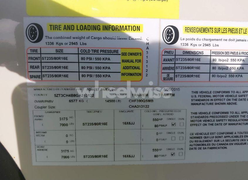 Photo 9 of 2016 Forest River CHAPARRAL (VIN 5ZT3CH4B8GA313122)