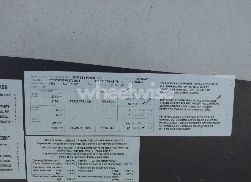 Photo 9 of 2019 Forest River OTHER (VIN 5ZT3CKXB9K2702671)