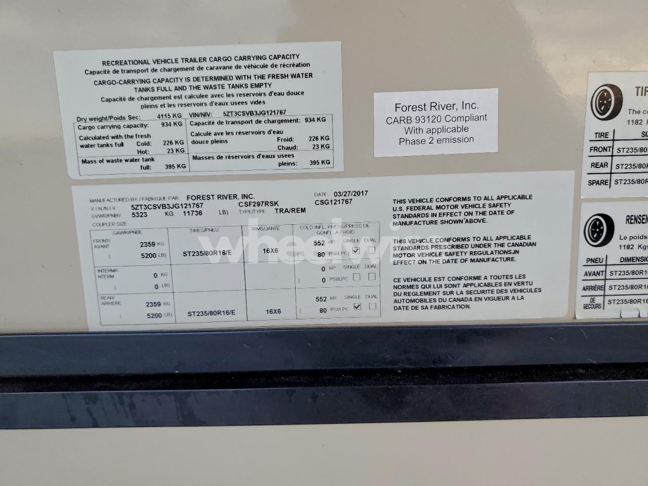 Photo 10 of 2018 FRRV TRAILER (VIN 5ZT3CSVB3JG121767)