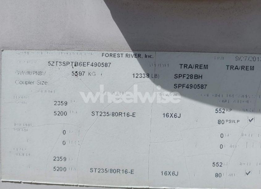 Photo 9 of 2014 Shasta By FOREST RIV PHOENIX FIFTH WHEEL (VIN 5ZT3SPTB6EF490587)