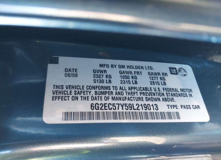 Photo 9 of 2009 Pontiac G8 GT (VIN 6G2EC57Y59L219013)