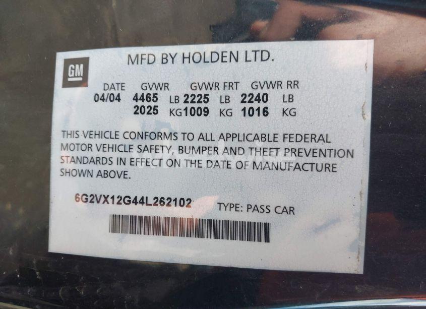 Photo 9 of 2004 Pontiac Gto N/A (VIN 6G2VX12G44L262102)