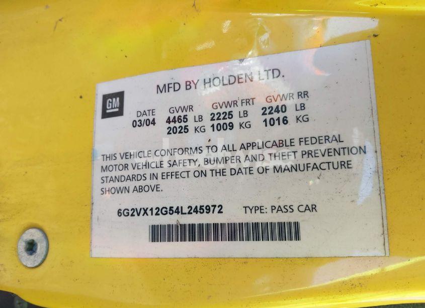 Photo 9 of 2004 Pontiac Gto N/A (VIN 6G2VX12G54L245972)