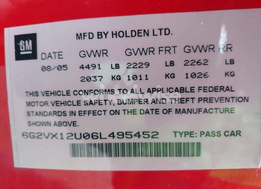 Photo 9 of 2006 Pontiac Gto N/A (VIN 6G2VX12U06L495452)