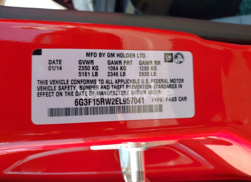 Photo 9 of 2014 Chevrolet Ss (VIN 6G3F15RW2EL957041)