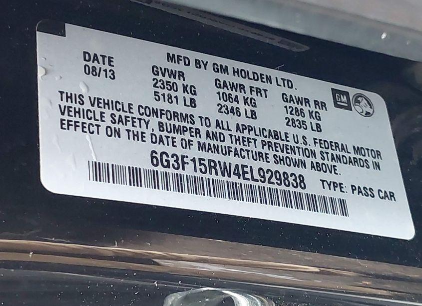 Photo 9 of 2014 Chevrolet Ss (VIN 6G3F15RW4EL929838)