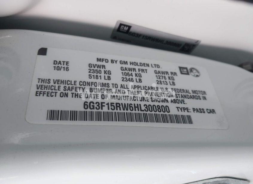 Photo 9 of 2017 Chevrolet Ss (VIN 6G3F15RW6HL300800)