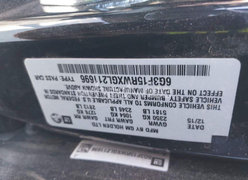 Photo 9 of 2016 Chevrolet Ss (VIN 6G3F15RWXGL211696)