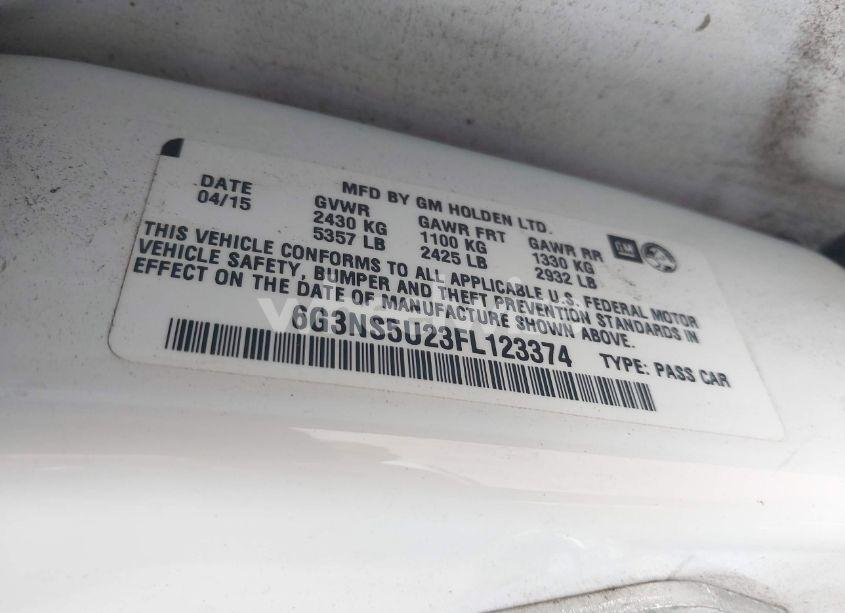 Photo 9 of 2015 Chevrolet Caprice POLICE (VIN 6G3NS5U23FL123374)