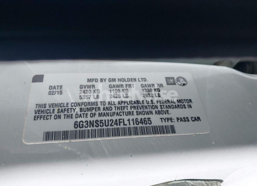 Photo 9 of 2015 Chevrolet Caprice POLICE (VIN 6G3NS5U24FL116465)