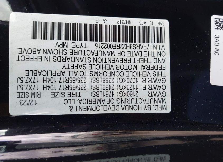 Photo 9 of 2024 Honda Cr-v LX 2WD (VIN 7FARS3H22RE002215)
