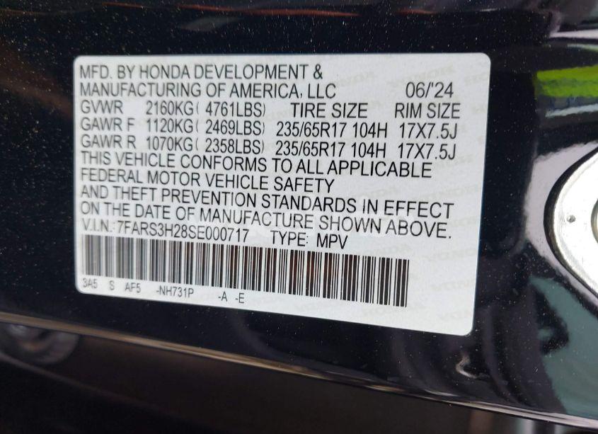 Photo 9 of 2025 Honda Cr-v LX 2WD (VIN 7FARS3H28SE000717)