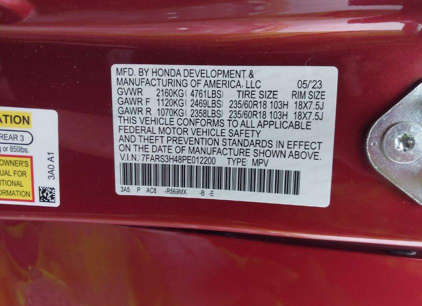 Photo 9 of 2023 Honda Cr-v EX 2WD (VIN 7FARS3H48PE012200)