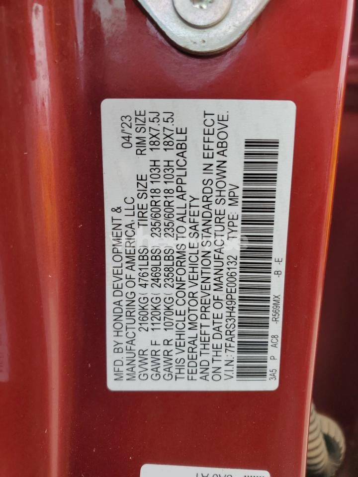 Photo 12 of 2023 HONDA CR-V EX (VIN 7FARS3H49PE006132)