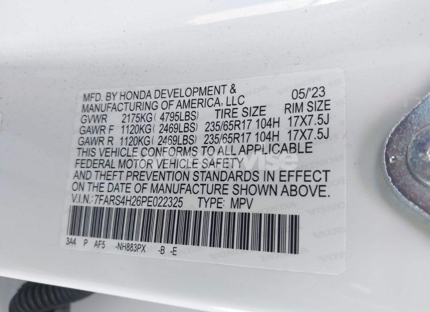 Photo 9 of 2023 Honda Cr-v LX AWD (VIN 7FARS4H26PE022325)