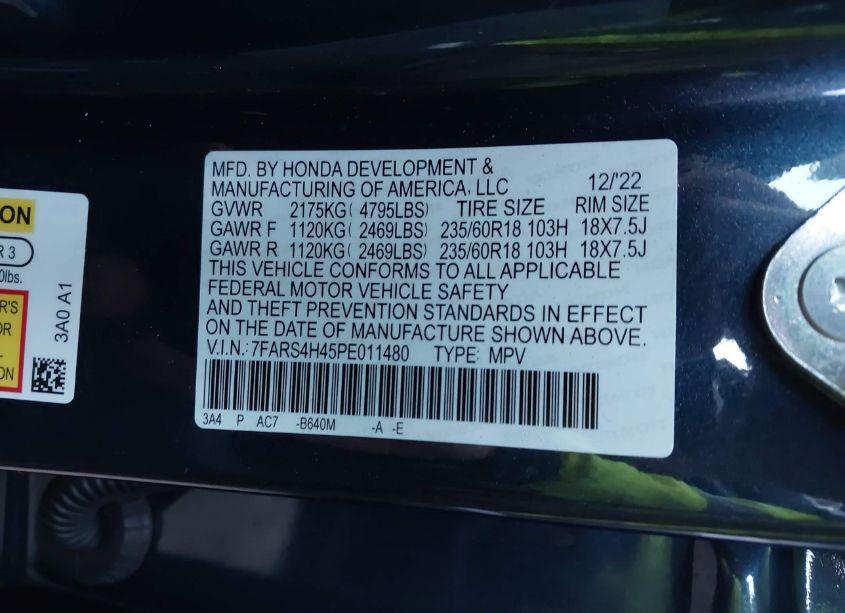 Photo 9 of 2023 Honda Cr-v EX AWD (VIN 7FARS4H45PE011480)