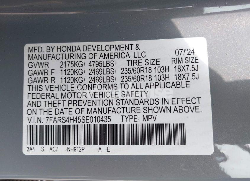 Photo 9 of 2025 Honda Cr-v EX AWD (VIN 7FARS4H45SE010435)