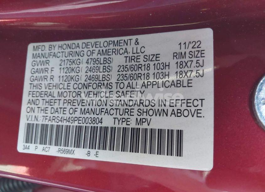 Photo 9 of 2023 Honda Cr-v EX AWD (VIN 7FARS4H49PE003804)