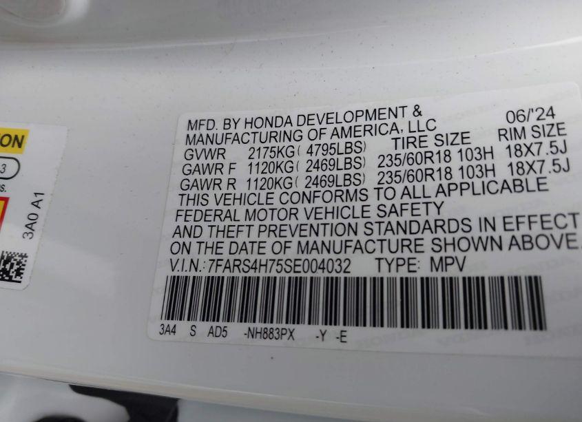 Photo 9 of 2025 Honda Cr-v EX-L AWD (VIN 7FARS4H75SE004032)