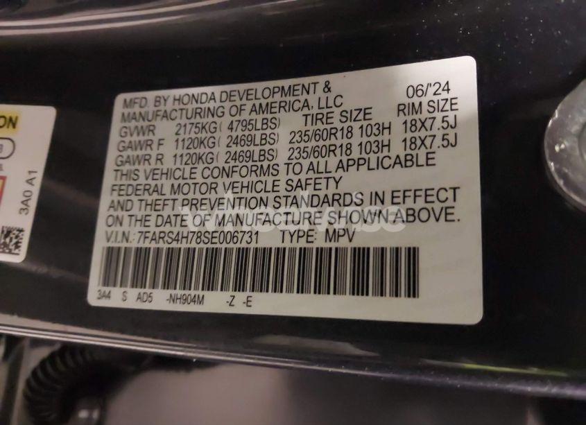 Photo 9 of 2025 Honda Cr-v EX-L AWD (VIN 7FARS4H78SE006731)