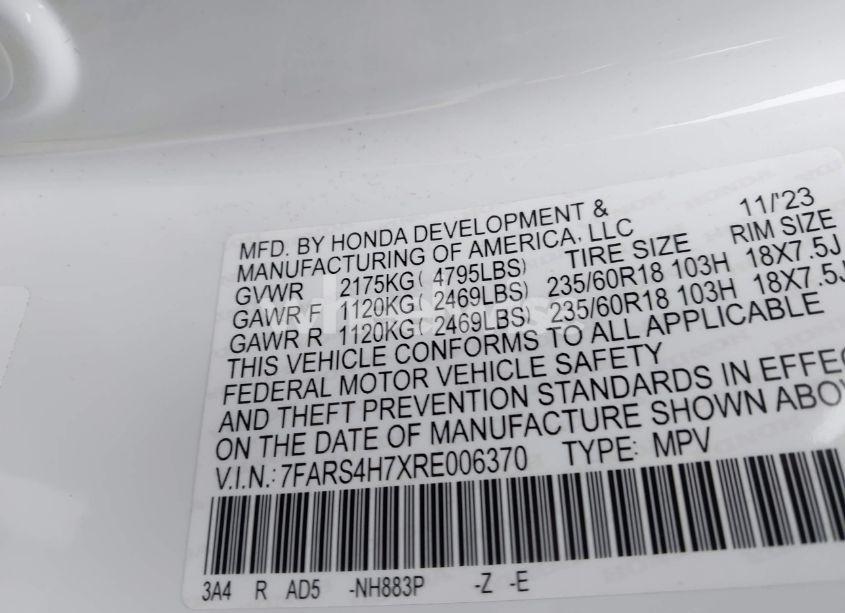 Photo 9 of 2024 Honda Cr-v EX-L AWD (VIN 7FARS4H7XRE006370)